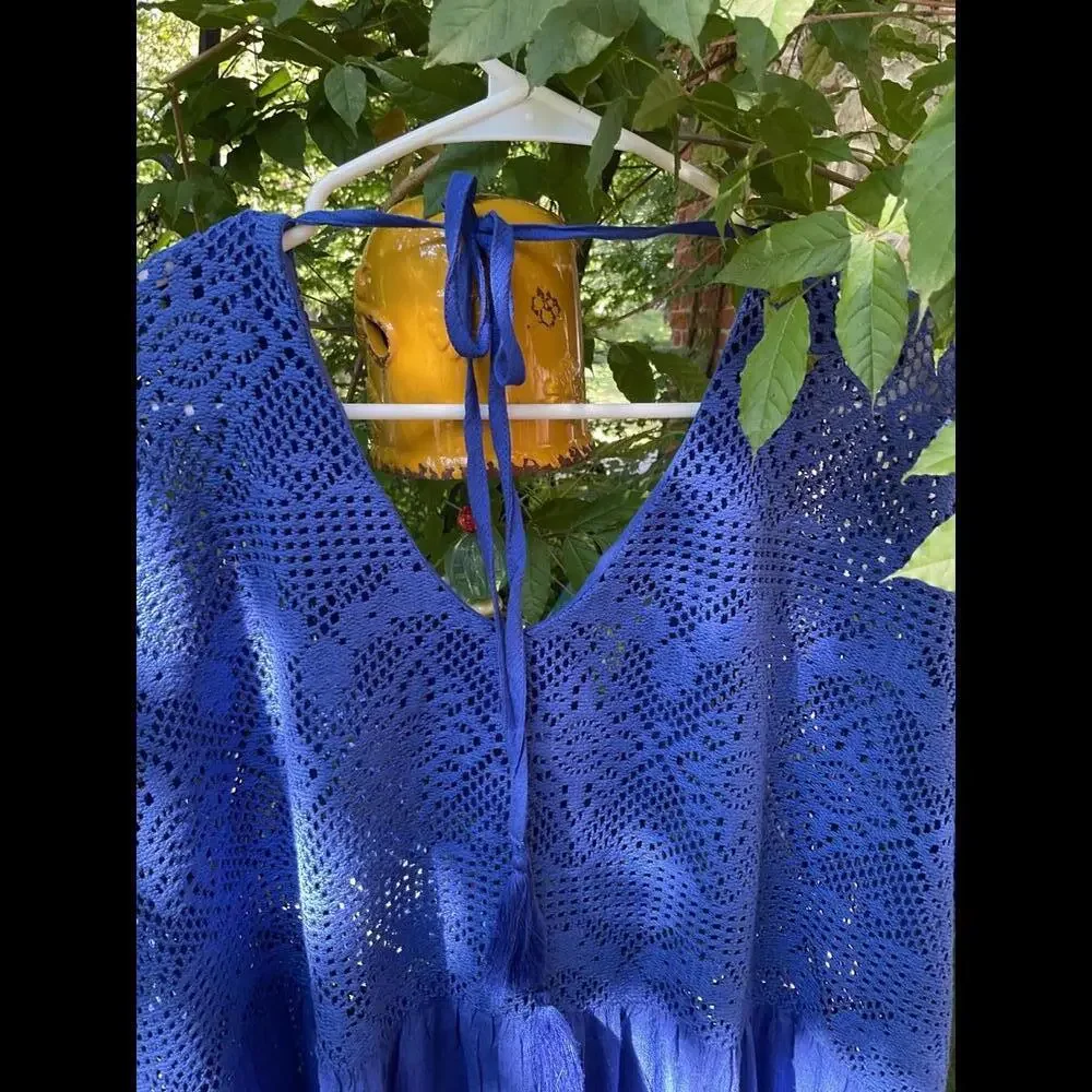 Cotton Bleu Crochet CoverUp/Dress Size 1X Oversized - Picture 9 of 10